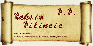 Maksim Milinčić vizit kartica